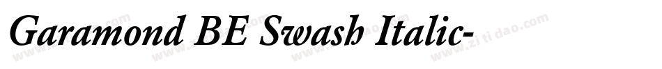 Garamond BE Swash Italic字体转换